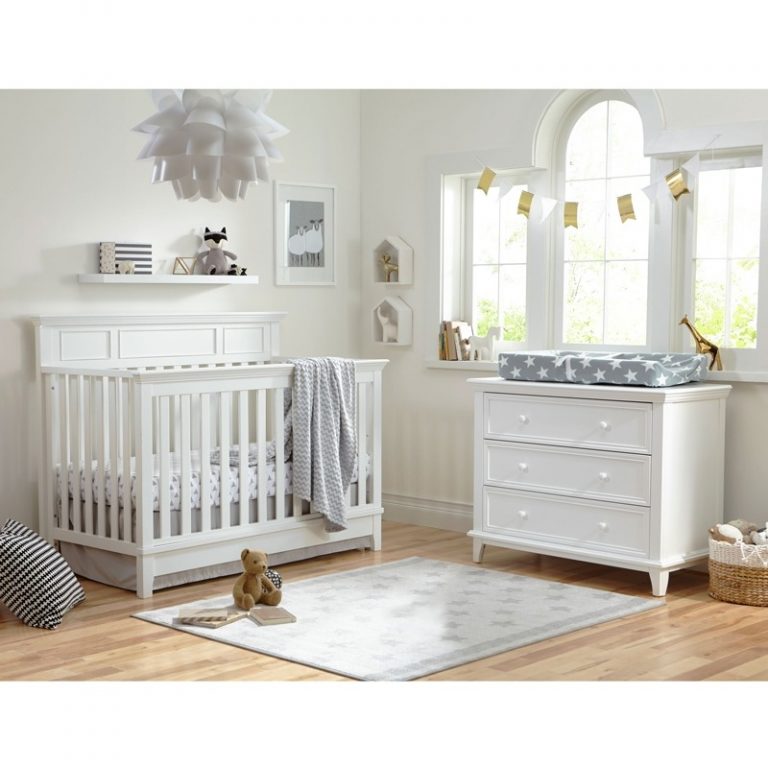 White 3 Drawer Dresser Nursery Dresser Girl Dresser Gray