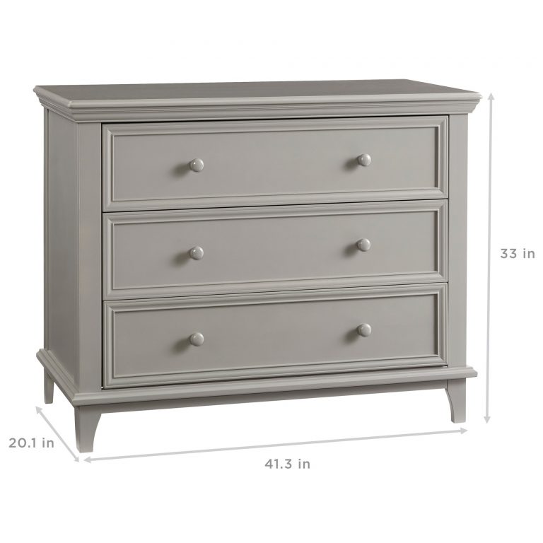 White 3 Drawer Dresser Nursery Dresser Girl Dresser Gray