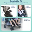 Kolcraft Cloud Plus Double Stroller - Slate Gray Image 5 Thumbnail