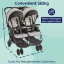 Kolcraft Cloud Plus Double Stroller - Slate Gray Image 3 Thumbnail