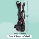 Kolcraft® Cloud Sport Lightweight Stroller - Triangles Coral Image 5 Thumbnail