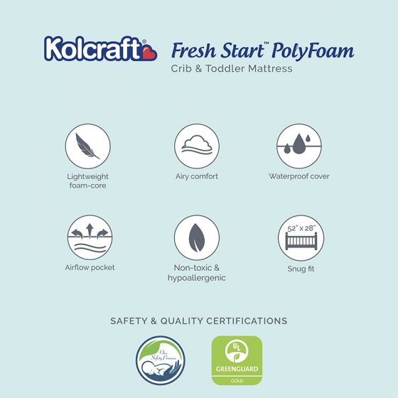 Kolcraft® Fresh Start PolyFoam Crib Mattress - Pink Image 5