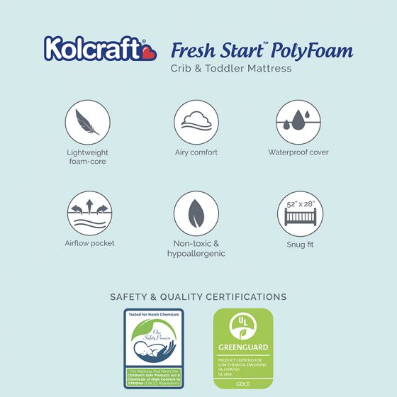 Kolcraft® Fresh Start PolyFoam Crib Mattress - Beige Image 5