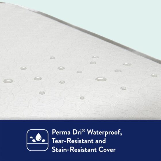 Water droplets on crib mattress