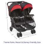 Kolcraft Cloud Plus Double Stroller - Red and Black