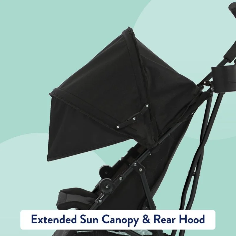 Stroller canopy extended