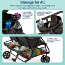 Kolcraft Cloud Plus Double Stroller - Slate Gray Image 6 Thumbnail