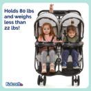 Kolcraft Cloud Plus Double Stroller - Slate Gray Image 2 Thumbnail
