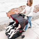 Twins in the Kolcraft Double Stroller