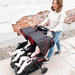 Twins in the Kolcraft Double Stroller