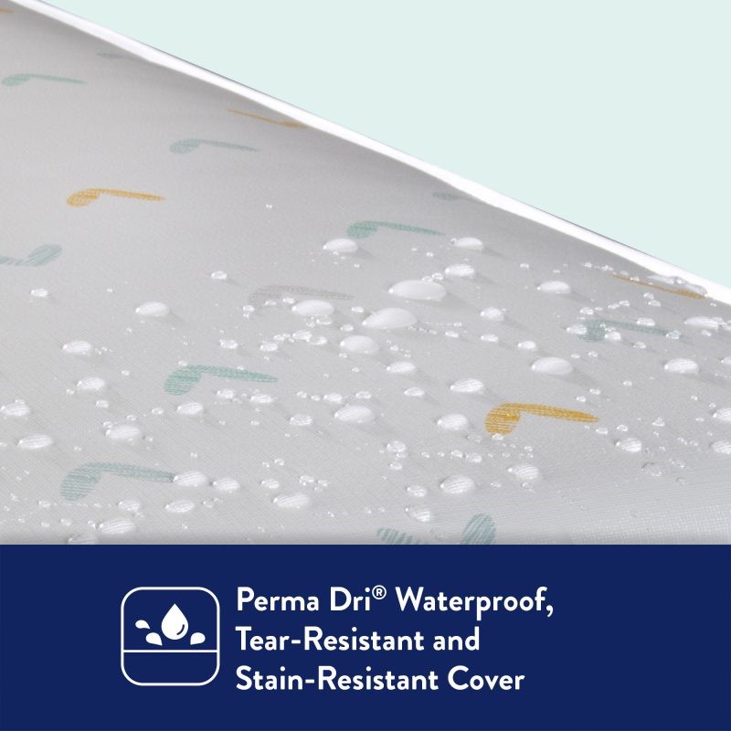 Water droplets on crib mattress