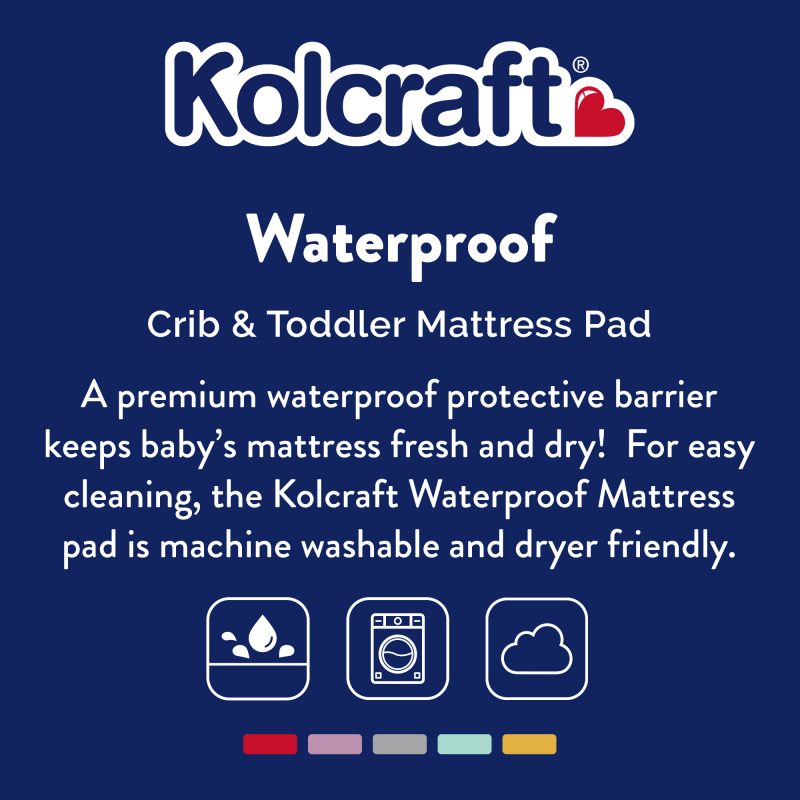 Kolcraft® Fitted Waterproof Crib and Toddler Mattress Pad - Pearl Image 7