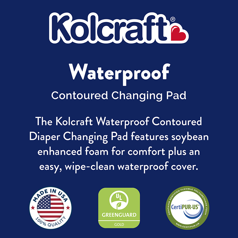 Kolcraft Waterproof Contoured Diaper Changing Pad - White Image 7