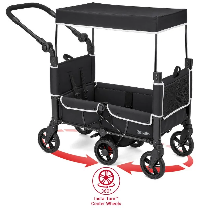 Kolcraft Cloud 360 Stroller Wagon 360 degree zero radius turning six wheel control tight spaces