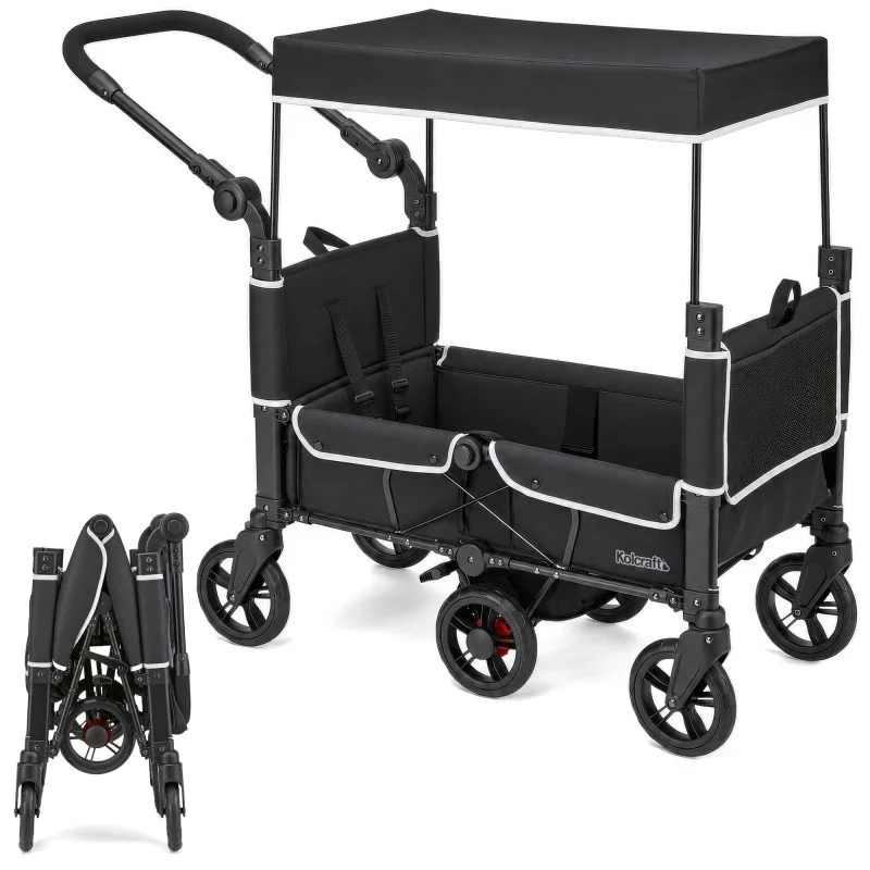 Kolcraft Cloud 360 Stroller Wagon folded 17 inch compact ultra-lightweight travel storage