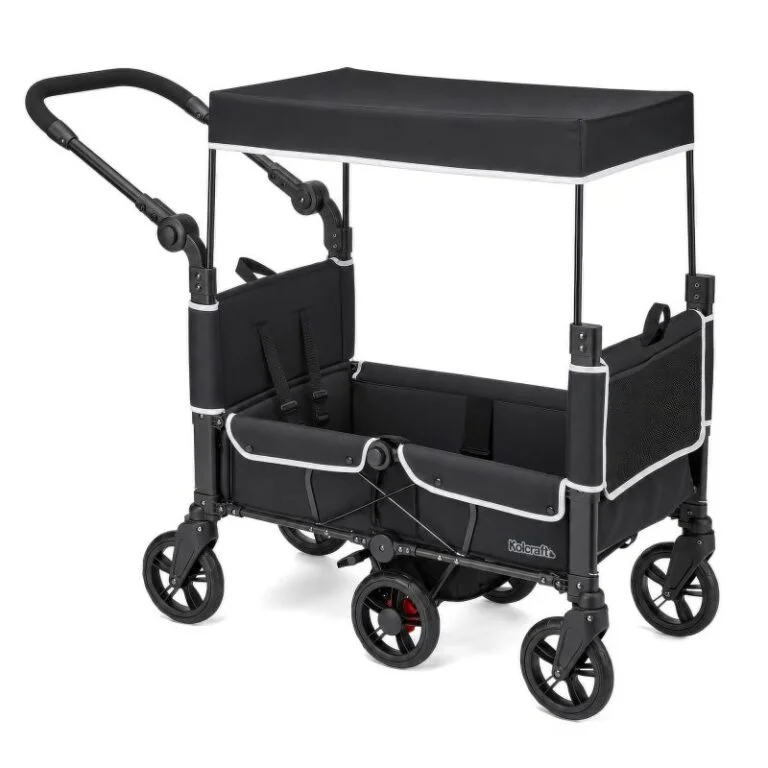 Kolcraft Cloud 360 Stroller Wagon Midnight Black Gray 360 turning 17 inch fold 25.5 lbs two seater