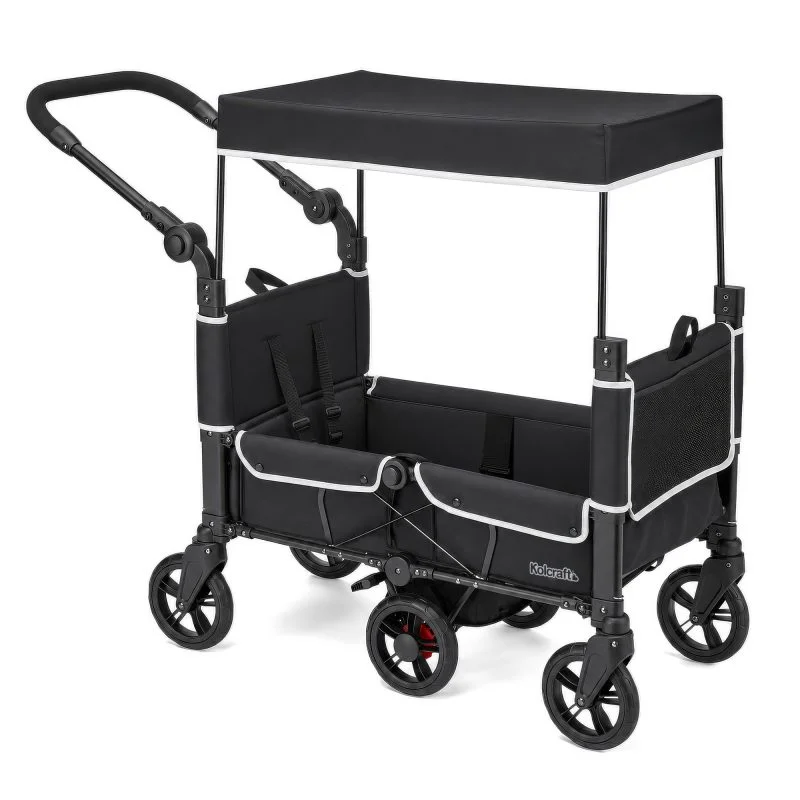 Kolcraft Cloud 360 Stroller Wagon Midnight Black Gray 360 turning 17 inch fold 25.5 lbs two seater