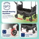 Kolcraft Cloud 360 Stroller Wagon - Midnight Black and Gray Image 7 Thumbnail