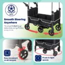 Kolcraft Cloud 360 Stroller Wagon smooth steering easy glide wheels shock absorbing chassis center brake Thumbnail