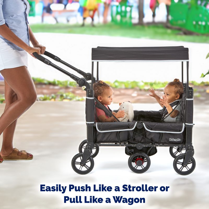 Kolcraft Cloud 360 Stroller Wagon - Midnight Black and Gray Image 9
