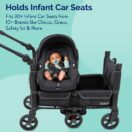 Kolcraft Cloud 360 Plus Stroller Wagon holds infant car seats 30 popular brands built-in straps no extra cost Thumbnail