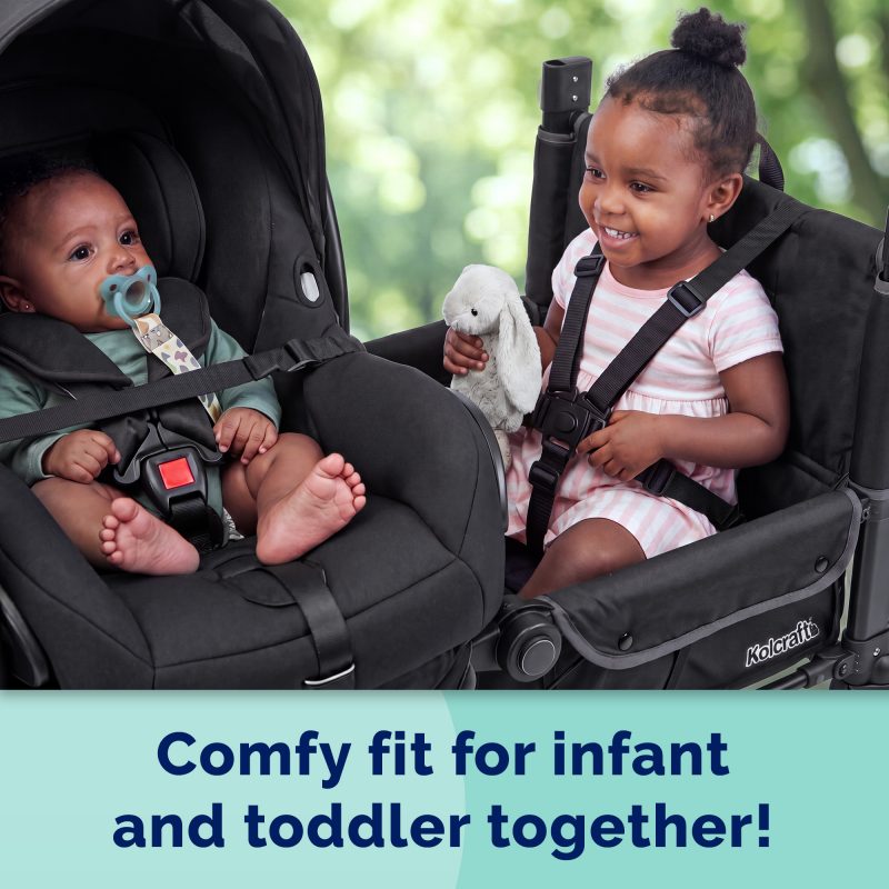 Kolcraft Cloud 360 Plus Stroller Wagon - Black and gray  Image 4