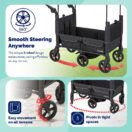Kolcraft Cloud 360 Plus Stroller Wagon smooth steering easy glide wheels shock absorbing chassis center brake Thumbnail